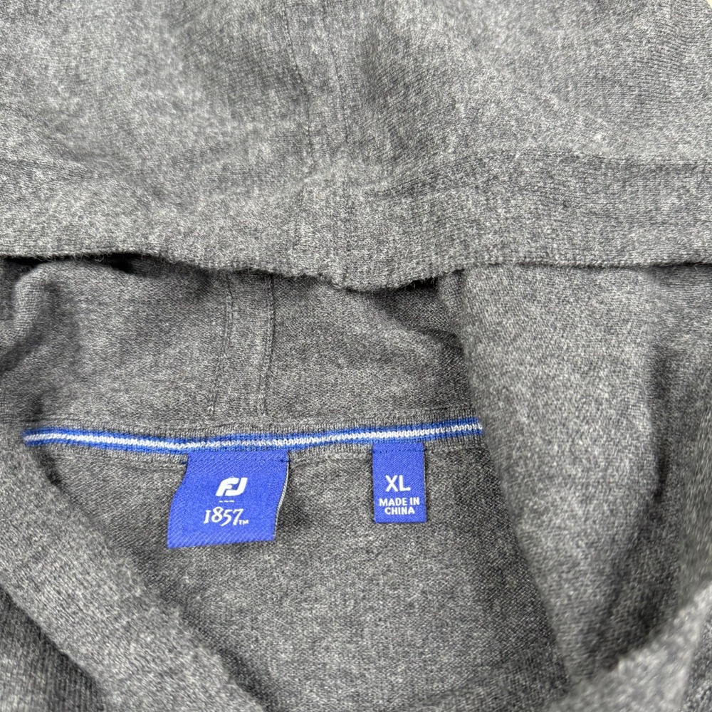FJ 1857 Mens Gray Classic Stripped Long Sleeve Cashmere Pullover Hoodie Size XL - Picture 2 of 8